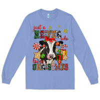 Colony Blue just a heifer who loves christmas cow Long Sleeve Tee - CowGirlArtShop