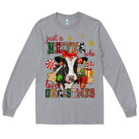Heather Grey just a heifer who loves christmas cow Long Sleeve Tee - CowGirlArtShop