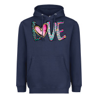 Navy Valentine Love Heavyweight Hoodie - CowhideDigitalArt