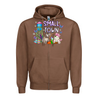 Chestnut Small Town Easter Day Zipper Hoodie - CowhideDigitalArt
