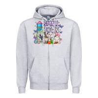 Heather Grey Small Town Easter Day Zipper Hoodie - CowhideDigitalArt