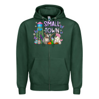 Sports Green Small Town Easter Day Zipper Hoodie - CowhideDigitalArt