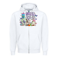 White Small Town Easter Day Zipper Hoodie - CowhideDigitalArt