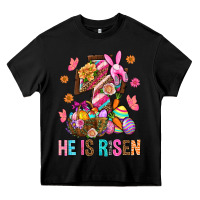 Black He Is Risen Easter Heavy Core Tee - BundleAndBundleShop