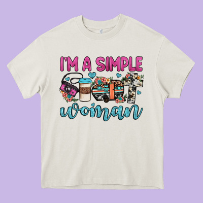 I'm A Simple Woman Heavy Core Tee Designed By Jahusdesignshop