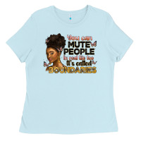 Baby Blue you can mute people in real life too it's called b Ladies Tee - Artiststas