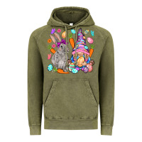 Vintage Olive Easter gnome and rabbit Easter Day Vintage Hoodie - HowdyJamesFarm