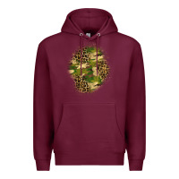 Burgundy camouflage and leopard patch  4 Premium Hoodie - BundleAndBundleShop