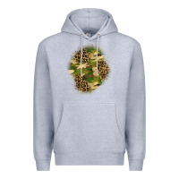 Heather Grey camouflage and leopard patch  4 Premium Hoodie - BundleAndBundleShop