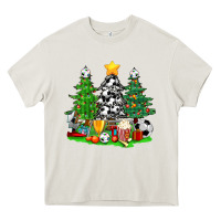 Cream Christmas With Soccer Trees Heavy Core Tee - BundleAndBundleShop