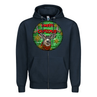 Navy mule buck deer head christmas Zipper Hoodie - LillyAllenDesigns