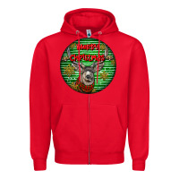 Red mule buck deer head christmas Zipper Hoodie - LillyAllenDesigns