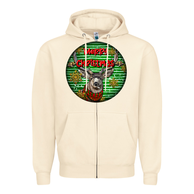 Mule Buck Deer Head Christmas Zipper Hoodie by LillyAllenDesigns | Teevron