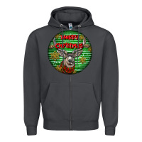 Smoke mule buck deer head christmas Zipper Hoodie - LillyAllenDesigns