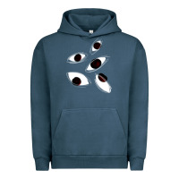 Pigment Midnight Navy weirdcore staring Urban Hoodie - lanVoArt