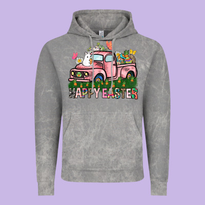 Happy Easter Day Truck Vintage Hoodie Designed By Howdyjamesfarm