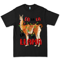 Black christmas llama Premium Tee - LillyAllenDesigns