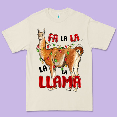 Christmas Llama Premium Tee Designed By Lillyallendesigns