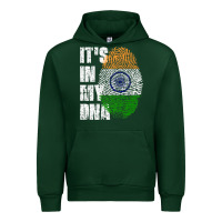 Forest Green IT'S IN MY DNA India Flag Indian Urban Hoodie - lanVoArt
