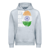 Heather Grey IT'S IN MY DNA India Flag Indian Urban Hoodie - lanVoArt