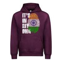 Mauve Wine IT'S IN MY DNA India Flag Indian Urban Hoodie - lanVoArt