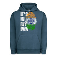 Pigment Midnight Navy IT'S IN MY DNA India Flag Indian Urban Hoodie - lanVoArt