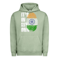 Pigment Oil Green IT'S IN MY DNA India Flag Indian Urban Hoodie - lanVoArt