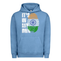 Pigment Pebble Blue IT'S IN MY DNA India Flag Indian Urban Hoodie - lanVoArt