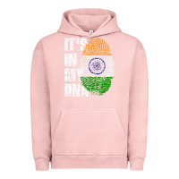 Pigment Salmon IT'S IN MY DNA India Flag Indian Urban Hoodie - lanVoArt