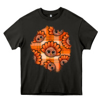 Asphalt Thanksgiving Turkey With Tartan Patch Heavy Core Tee - BundleAndBundleShop