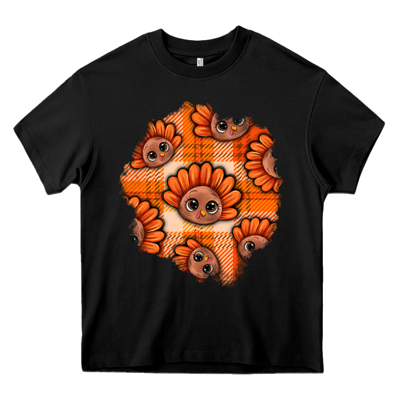 Thanksgiving Turkey With Tartan Patch Heavy Core Tee by BundleAndBundleShop | Teevron