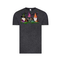 Vintage Black Happy Halloween Gnome Pumpkin Vintage Tee - RanaPortraitStore