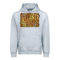 Heather Grey handdrawn leopard pattern yellow Urban Hoodie - BarkalooDesign