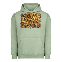 Pigment Oil Green handdrawn leopard pattern yellow Urban Hoodie - BarkalooDesign