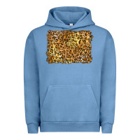 Pigment Pebble Blue handdrawn leopard pattern yellow Urban Hoodie - BarkalooDesign