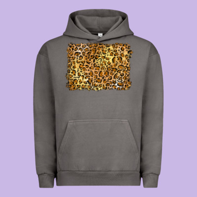 Handdrawn Leopard Pattern Yellow Urban Hoodie Designed By Barkaloodesign