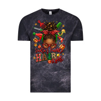 Cloud Black santas favorite hair stylist afro messy bun Vintage Tee - texasbilliewilder