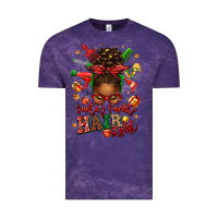 Cloud Purple santas favorite hair stylist afro messy bun Vintage Tee - texasbilliewilder