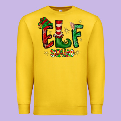 Elf Squad Premium Sweatshirt Designed By Cowhidedigitalart