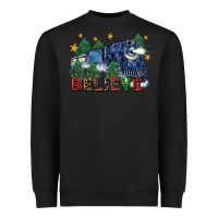 Black believe polar express christmas trees Heavyweight Sweatshirt - FaDigitalArtStudio