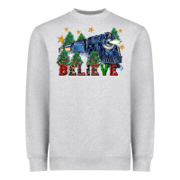 Heather Grey believe polar express christmas trees Heavyweight Sweatshirt - FaDigitalArtStudio
