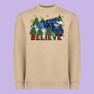 Believe Polar Express Christmas Trees Heavyweight Sweatshirt Designed By Fadigitalartstudio