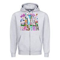 Heather Grey My 1st Easter Zipper Hoodie - CowhideDigitalArt