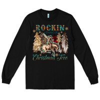 Black rockin around the christmas tree Long Sleeve Tee - CowGirlArtShop
