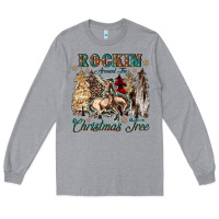 Heather Grey rockin around the christmas tree Long Sleeve Tee - CowGirlArtShop
