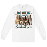 White rockin around the christmas tree Long Sleeve Tee - CowGirlArtShop