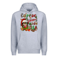 Heather Grey coffee is always a good idea Premium Hoodie - FaDigitalArtStudio