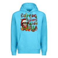 Ocean Blue coffee is always a good idea Premium Hoodie - FaDigitalArtStudio