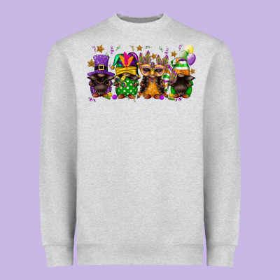 Mardi Gras Afro Gnomies Heavyweight Sweatshirt Designed By Fadigitalartstudio