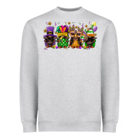 Heather Grey mardi gras afro gnomies Heavyweight Sweatshirt - FaDigitalArtStudio
